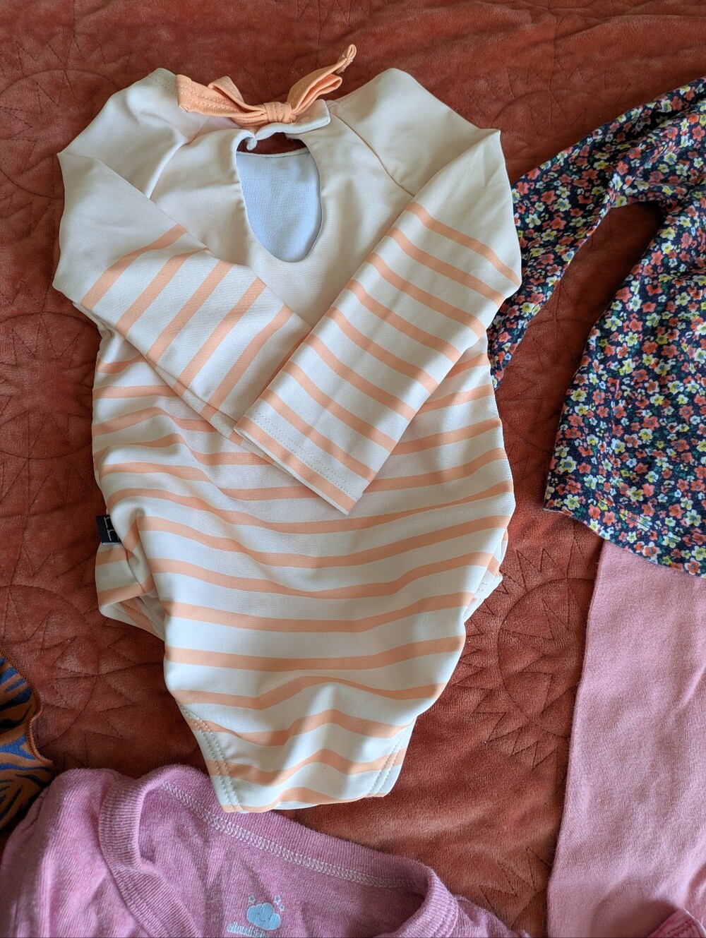 Toddler 9-12 Month Spring Summer Bundle-  3 Swimsuits, 1 Pajamas, 1 Dress & More - Picture 3 of 10